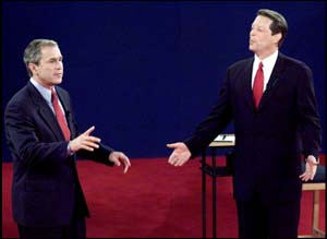 图文:戈尔与布什最后一场电视辩论火药味十足