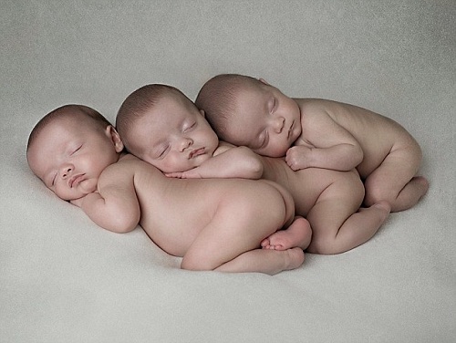 超萌同卵三胞胎：三兄弟谁是谁 妈妈最清楚(图)