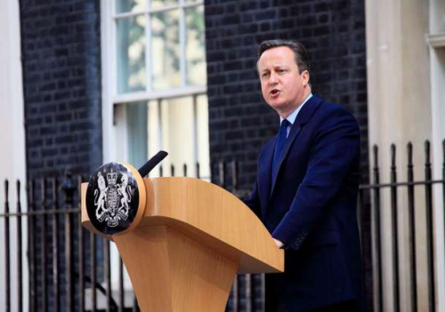 英国选择脱离欧盟，首相卡梅伦召开发布会宣布辞职。(中国日报 姜山 摄)
