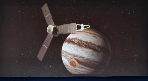 木星探测器和木星。