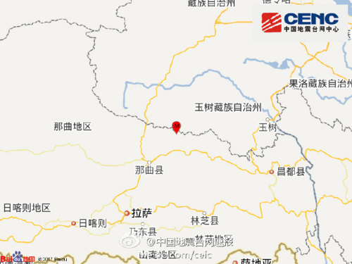 西藏那曲地区聂荣县发生3.0级地震 震源深度1