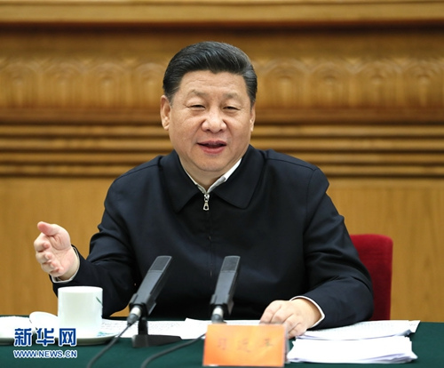 图为：2017年2月17日，中共中央总书记、国家主席、中央军委主席、中央国家安全委员会主席习近平在北京主持召开国家安全工作座谈会并发表重要讲话。