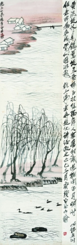 齐白石《堤岸鸬鹚》 齐白石《堤岸鸬鹚》