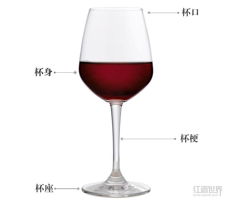 葡萄酒杯有四个构成部分
