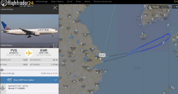 因飞机引擎故障 美联航一航班从浦东机场起飞后返航