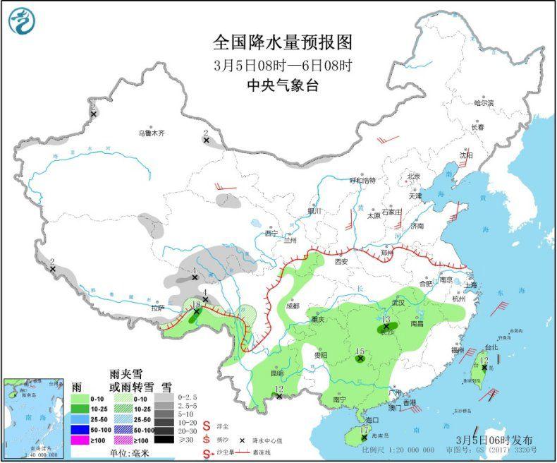 南方地区多阴雨天气 黄淮江汉等地局地将有大雾