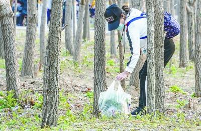 北京市民奥森公园挖野菜 半天劝离二十人