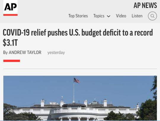 北美观察丨疫情下的美国经济：预算赤字创纪录 债台高筑不可持续