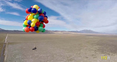 冒险家用氢气球升上高空 逐个击破体验惊险迫降