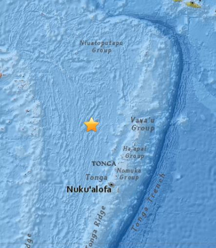 斐济附近海域发生5.4级地震 震源深度339.3公里