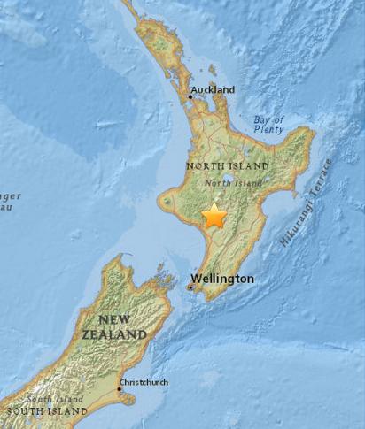 新西兰发生5.3级地震震源深度54.7公里（图）