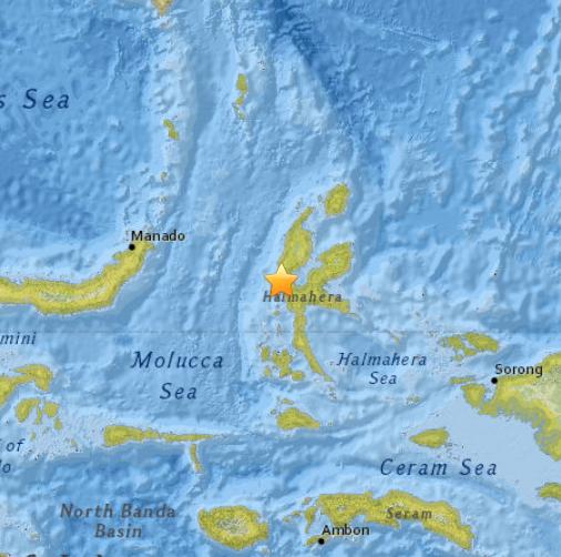 印度尼西亚发生5.0级地震震源深度24.1公里