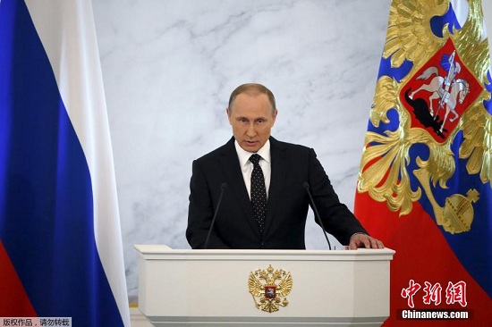 俄总统普京发表国情咨文：俄罗斯人团结爱国