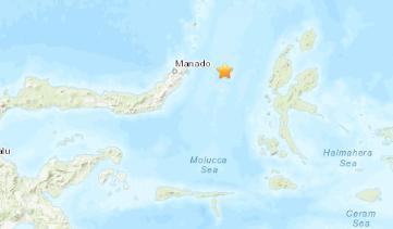 印尼北部海域发生5.2级地震震源深度48.2千米