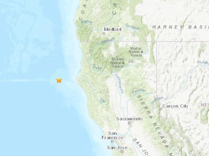 美国加州附近海域发生5.0级地震震源深度2.2公里