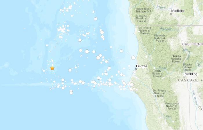 美国加州西部海域连发2次5级以上地震最大震级5.5级