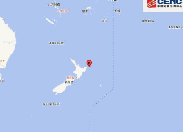 新西兰北岛海域发生6.4级地震震源深度10千米