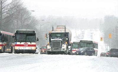 加拿大多伦多暴风雪酿600起车祸 全城交通陷瘫