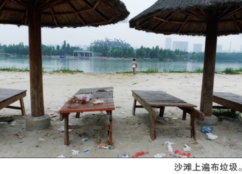 安徽塘西河沙滩公园遭污染成臭水沟 监控系统