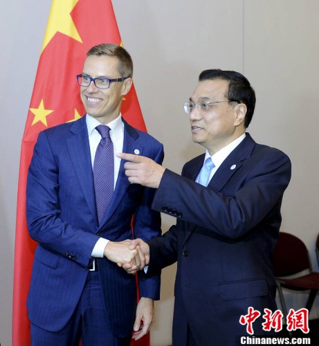 李克强会见芬兰总理:赞赏芬对中国参与北极合作态度