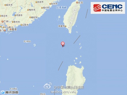 中国南海发生5.4级地震震源深度6千米