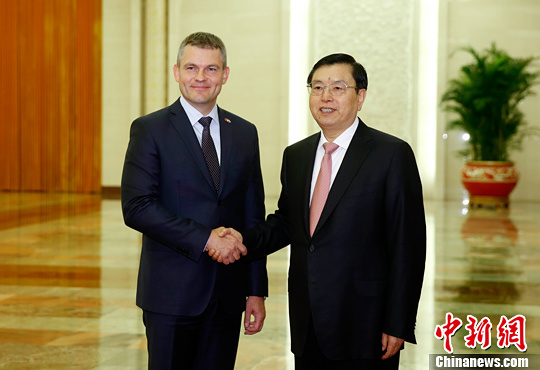 张德江与斯洛伐克国民议会议长举行会谈