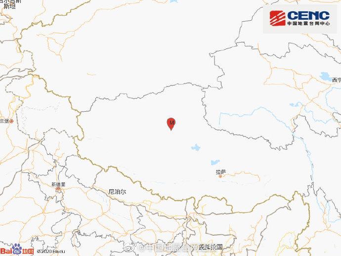 西藏那曲市尼玛县发生4.3级地震震源深度10千米
