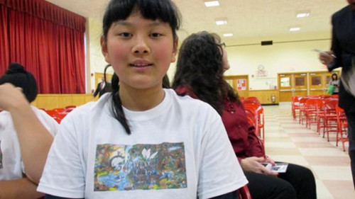 11岁的华裔女孩张天羽。（美国《世界日报》）