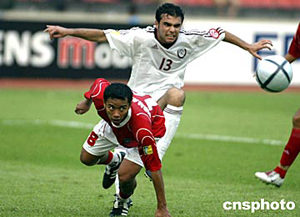 亚洲杯足球赛印尼2:1胜卡塔尔