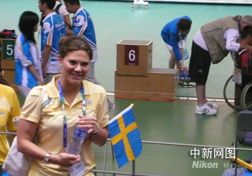 图:瑞典公主维多利亚观看残奥会射击比赛