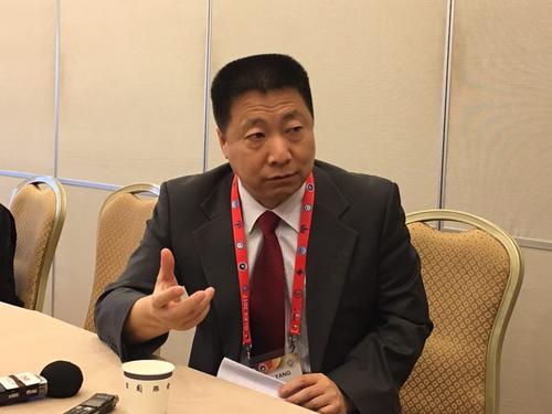 中国侨网杨利伟接受采访。