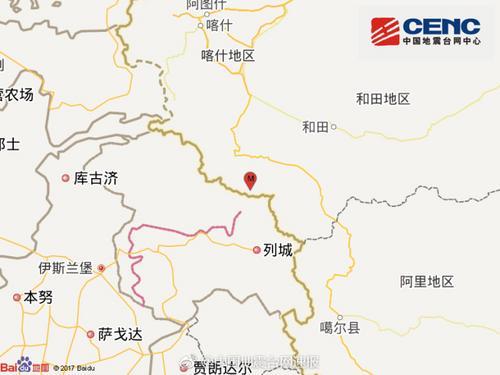 新疆叶城县发生5.2级地震震中百公里范围为无人区