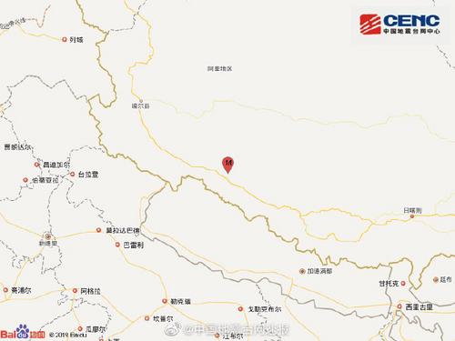 西藏日喀则市仲巴县发生3.6级地震震源深度5千米