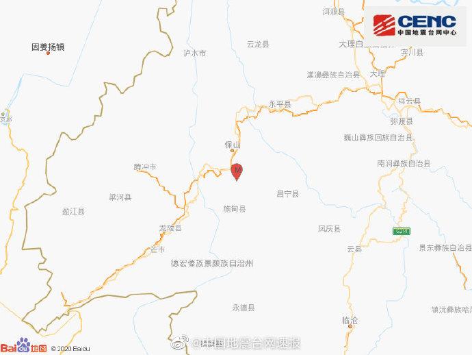 云南保山市隆阳区发生3.7级地震震源深度9千米