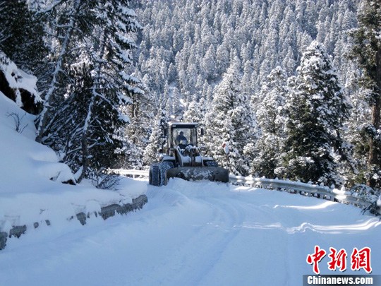 四川阿坝积极应对大雪天气