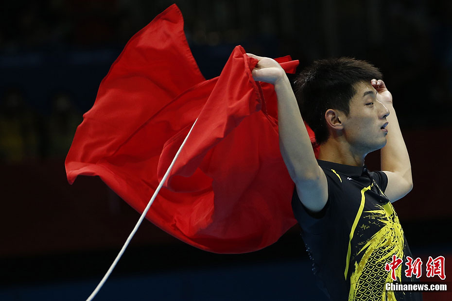 伦敦奥运会乒乓球男单决赛中国包揽冠亚军