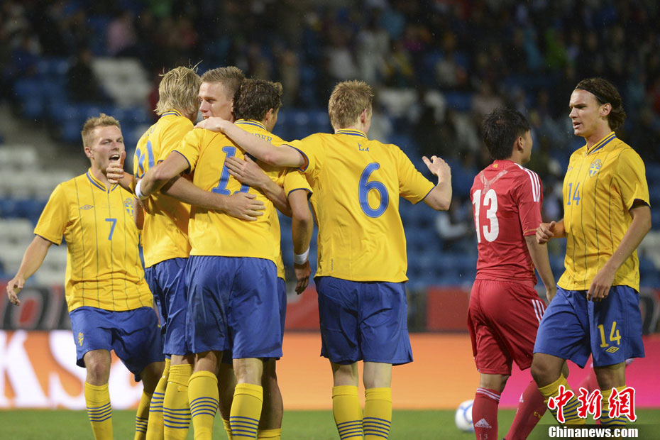 热身赛中国男足0-1不敌瑞典