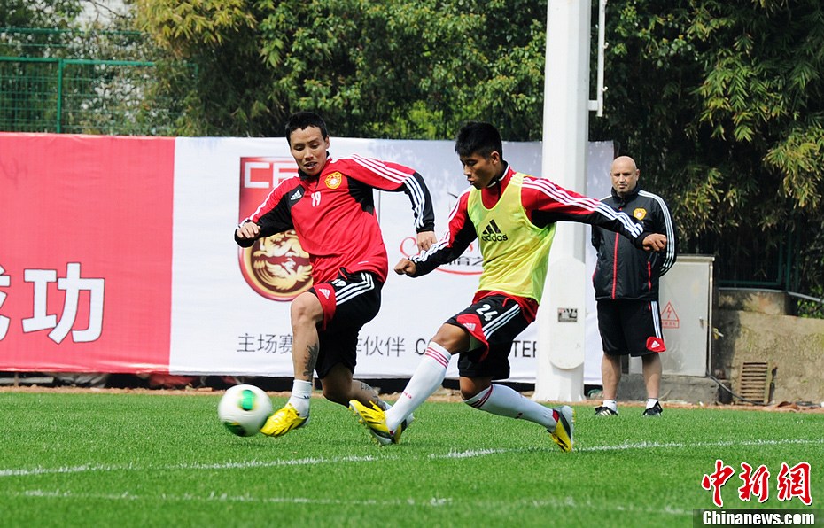 中国男足集训备战亚洲杯预选赛