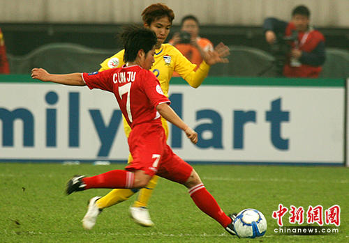 女足亚洲杯小组赛朝鲜开门红 3:0胜泰国