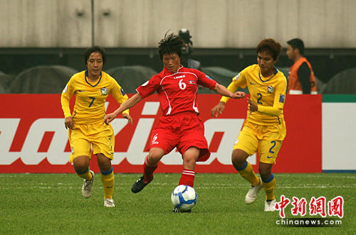 女足亚洲杯小组赛朝鲜开门红 3:0胜泰国