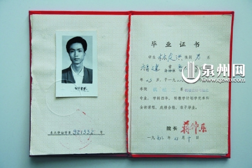 1987年大专毕业证样本图片