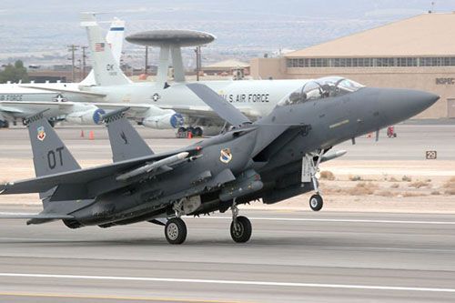 资料图:美国空军F-15E战机 资料图:美国空军F-15E战机