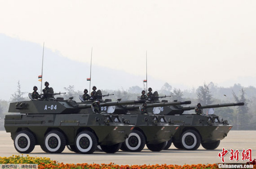 缅甸装备中国造轮式突击炮 缅甸装备中国造轮式突击炮