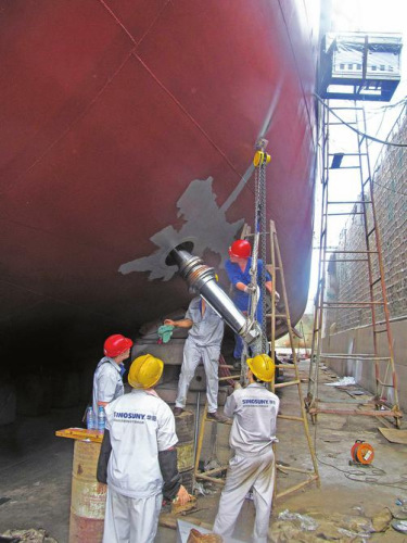 安装减摇鳍 安装减摇鳍