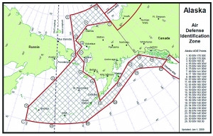 美国在阿拉斯加的防空识别区示意图. 美国在阿拉斯加的防空识别区示意图.