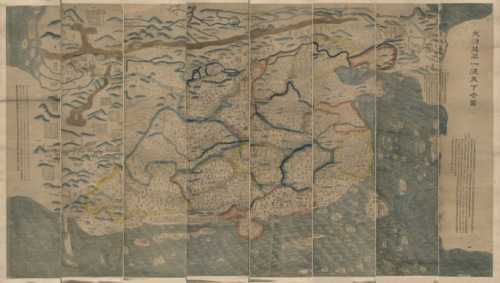 资料图:1811年(清嘉庆16年)绘制的《大清万年一统天下全图》。 资料图:1811年(清嘉庆16年)绘制的《大清万年一统天下全图》。