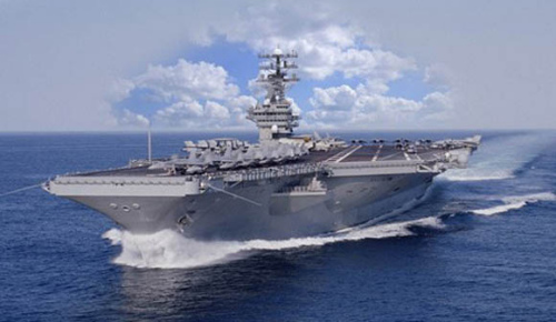 资料图:美军福特级航母。 资料图:美军福特级航母。
