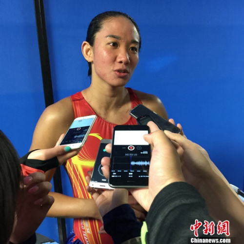 中国女子水球队运动员马欢欢.中新网记者 王牧青 摄