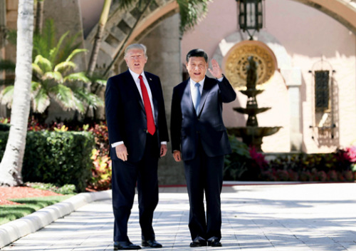 4月7日，国家主席习近平在美国佛罗里达州海湖庄园同美国总统特朗普举行中美元首第二场正式会晤。图/新华