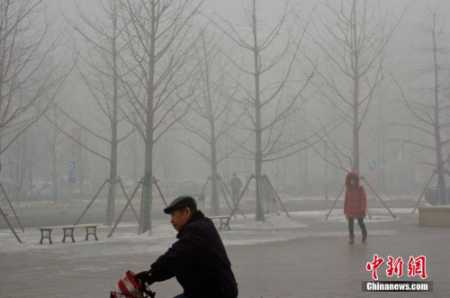 资料图：天津重度雾霾再现。中新社记者 佟郁 摄